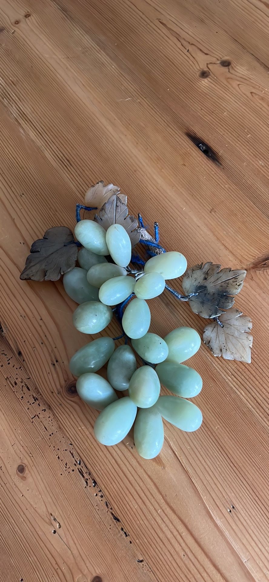 Vintage hand carved Celadon Jade Grapes