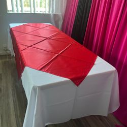 Renta De Manteles Con Diamante Para Mesa Rectangular 