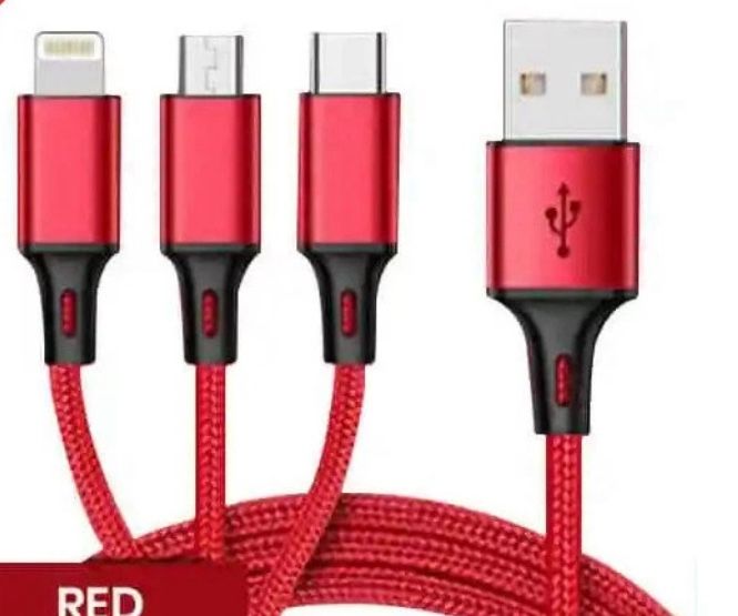 3 in 1 Fast USB Charging Cable Universal Multi Function Cell Phone Charger Cord