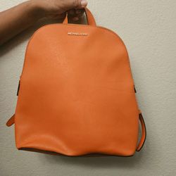 Michael Kors Orange Saffiano Leather Backpack