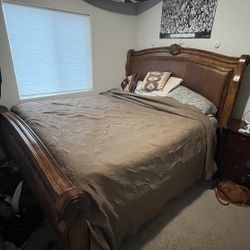 Oak Bed frame With Matching Dresser