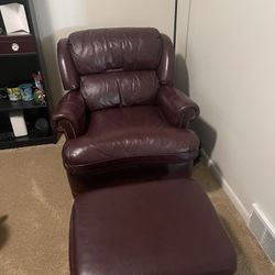 Hancock And Moore Burgandy Loveseat And Armchair
