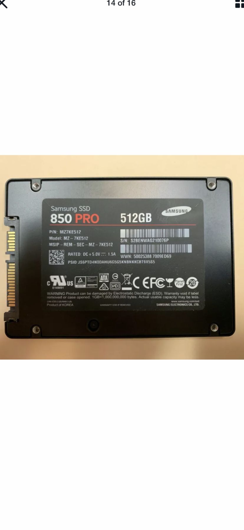 Samsung PRO SSD 512 gb