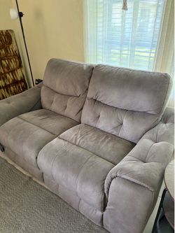 Tufted Taupe Fabric Loveseat - styles by Barton or Benjara