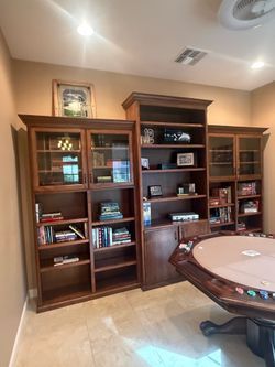 Hardwood Bookcase Wall Unit