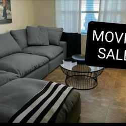 Gray Cloud Couch Modular Sectional Sofa 