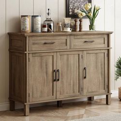 48 Inches Buffet Cabinet with Storage, Farmhouse Sideboard Buffet w/2 Drawers an