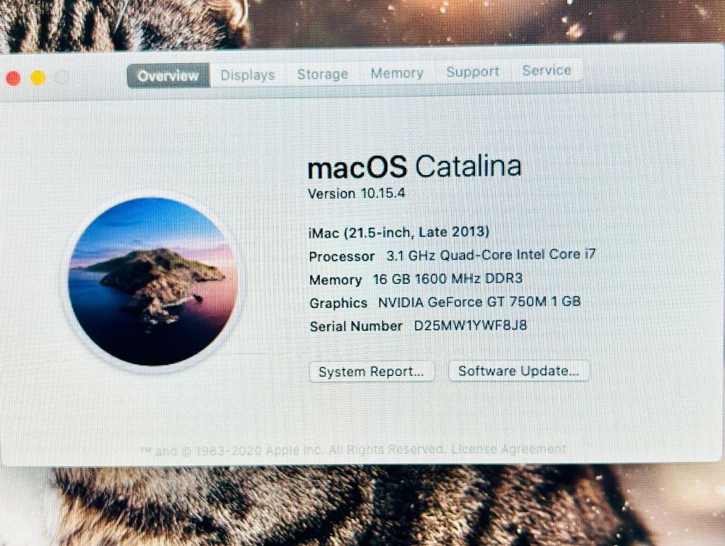 Apple iMac 21.5” 2013 i7 16GB 1.12TB Fusion Drive MACOS Catalina