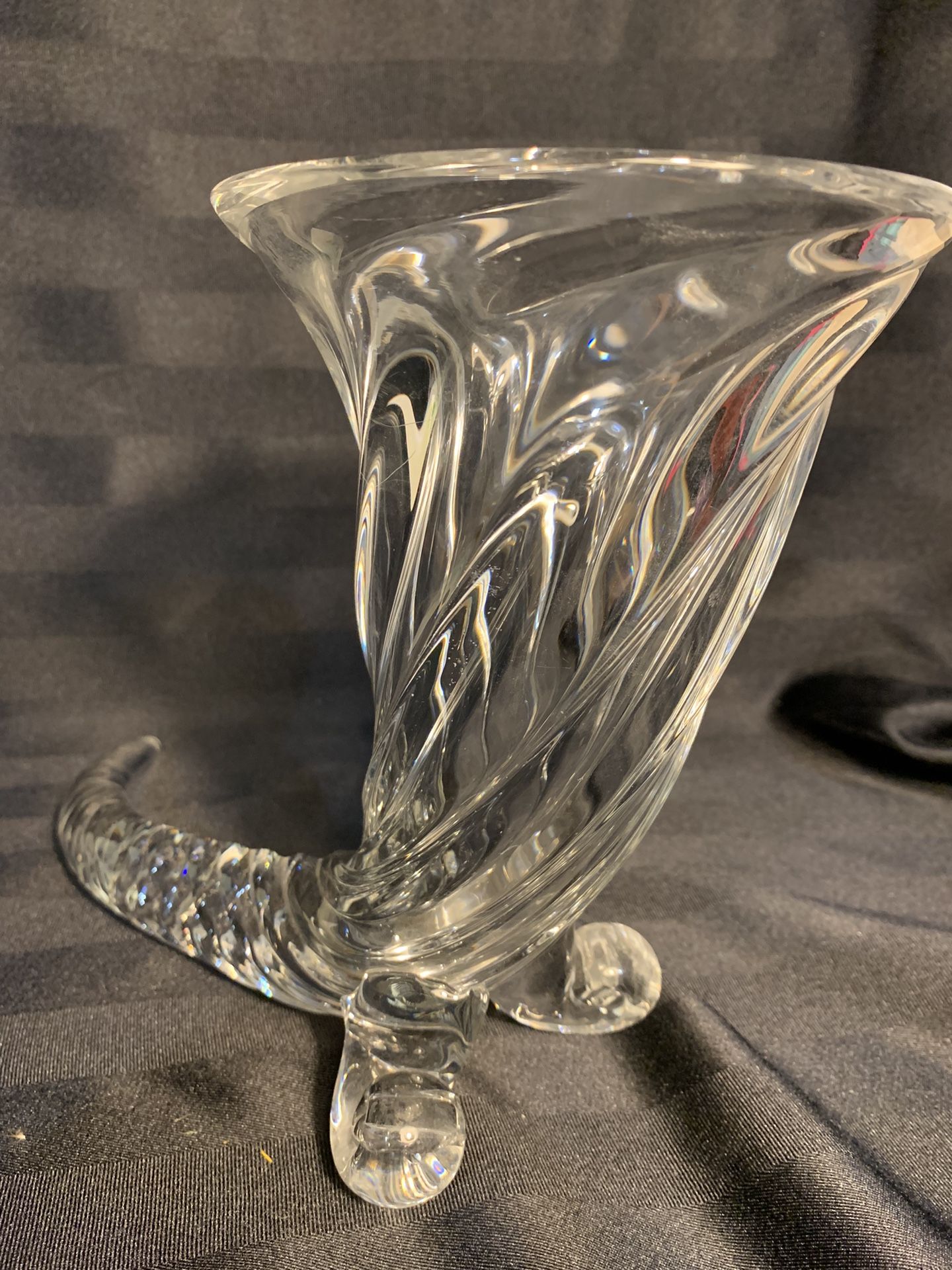 Large Vintage Pressed Glass Cornucopia 