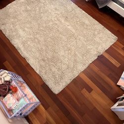 5x7 Shag Area Rug - Cream 