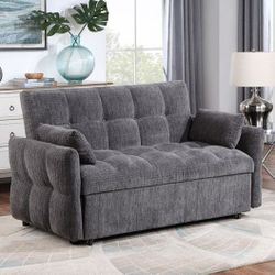Brand New Gray Futon Sofa Pullout Sleeper 