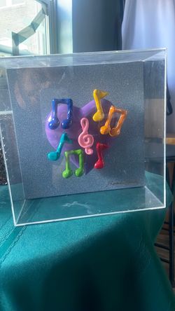 3D Music Notes Heart Wall Art in Acrylic Case