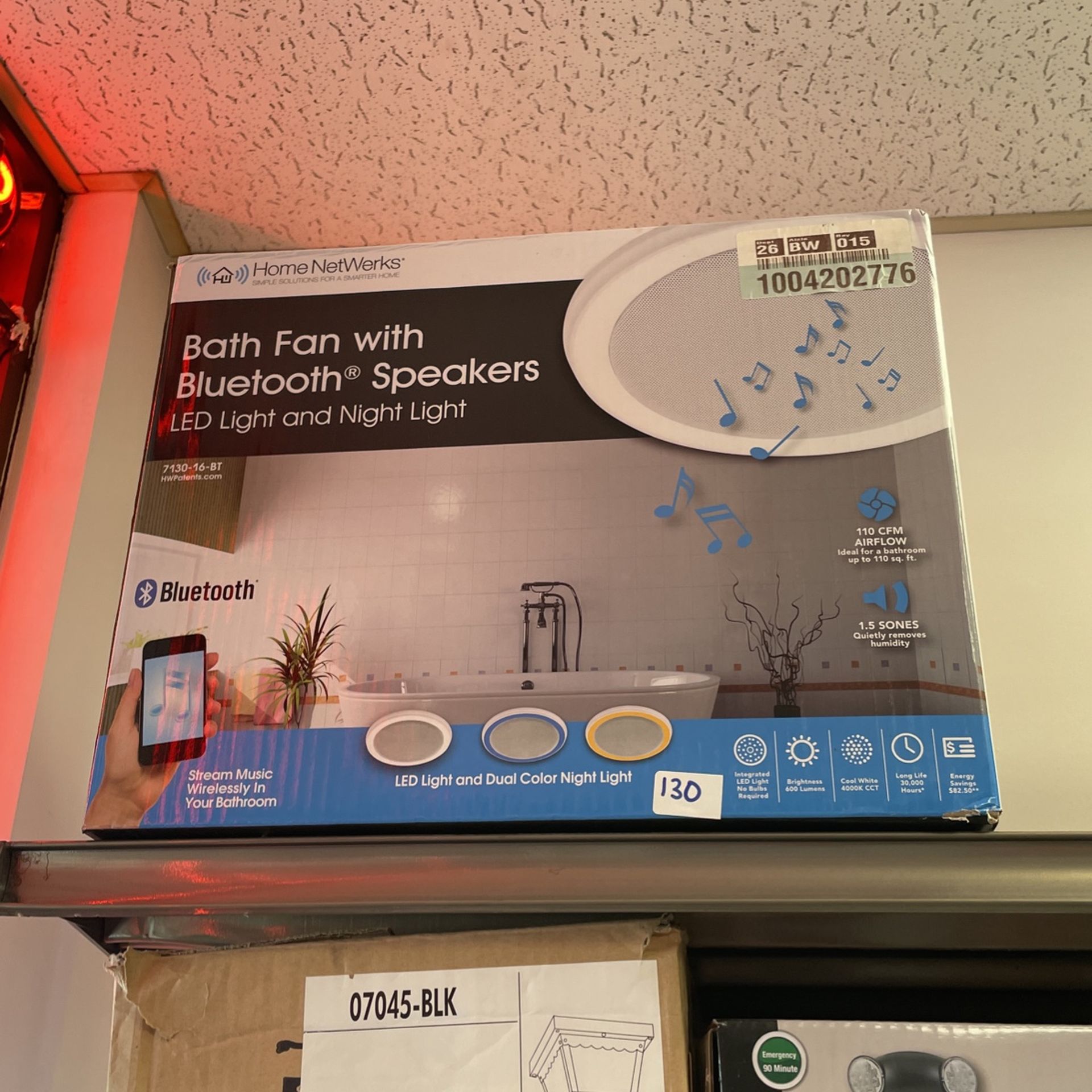 Home Netwerks Bath Fan With Bluetooth Speakers