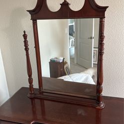 Solid Cherry Vanity / Desk  With Mirror 