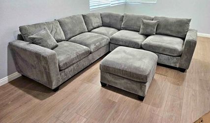 New 99x99 Gary sectional couch with ottoman / free delivery