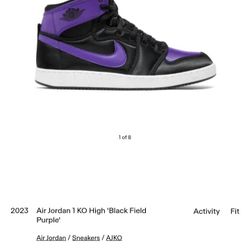 Nike Air Jordan 1 KO High BLACK FIELD PURPLE 