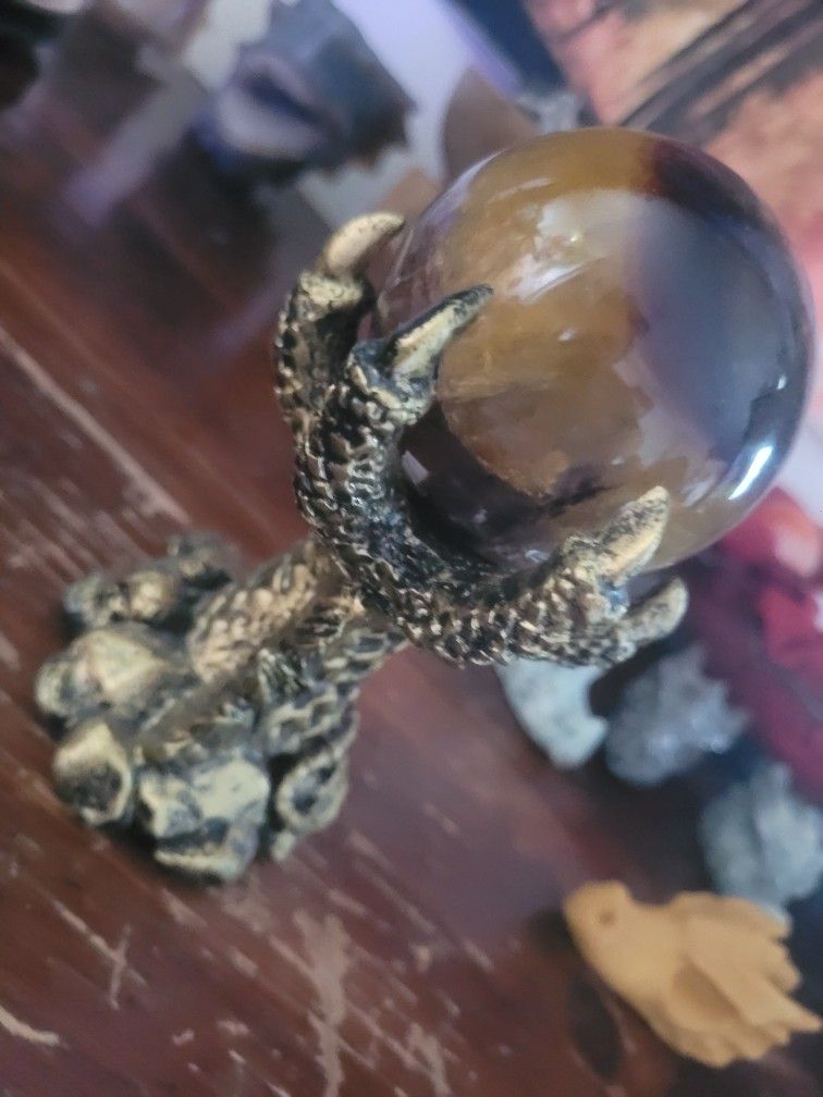 Tigers Eye Ball And Holder