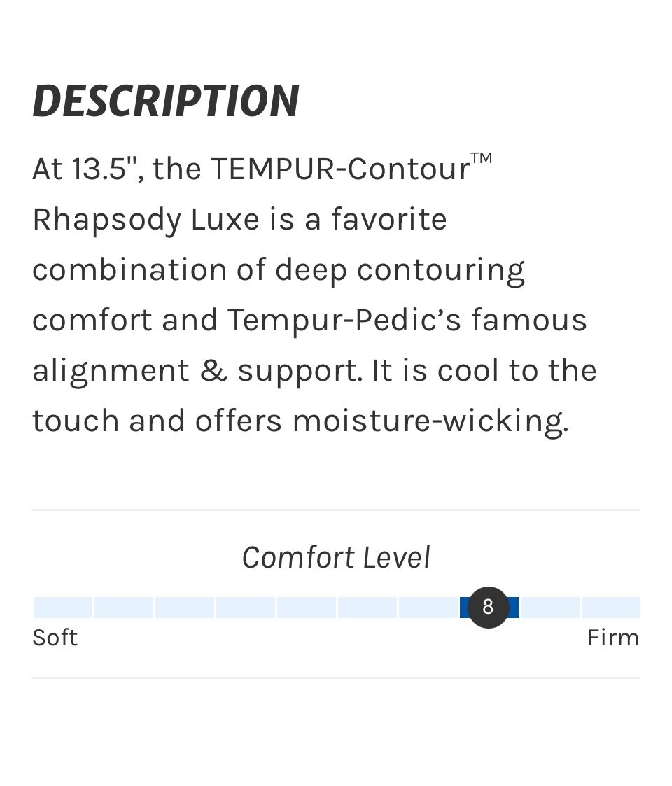King Tempurpedic 13.5 inch like new mattress Luxury firm (firm but not ridiculous) I can deliver Ir come see first Retail $3,989 Your Price $975