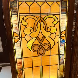 Antique 18th Century Stained Cut Glass Window Display.