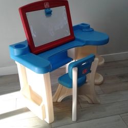 Kids Plastic Desk With Plastic Chair 