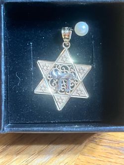 Billy the Tree 14k Two-Tone Gold Polished Star of David w/Chai Pendant
