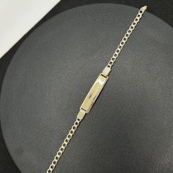 BRAND NEW 10KTT Pave Baby ID Bracelet
