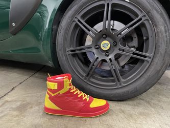 AML Brands - Custom Red / Yellow High Tops Size 11