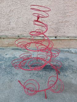Red Metal Wire Cupcake Stand Tower