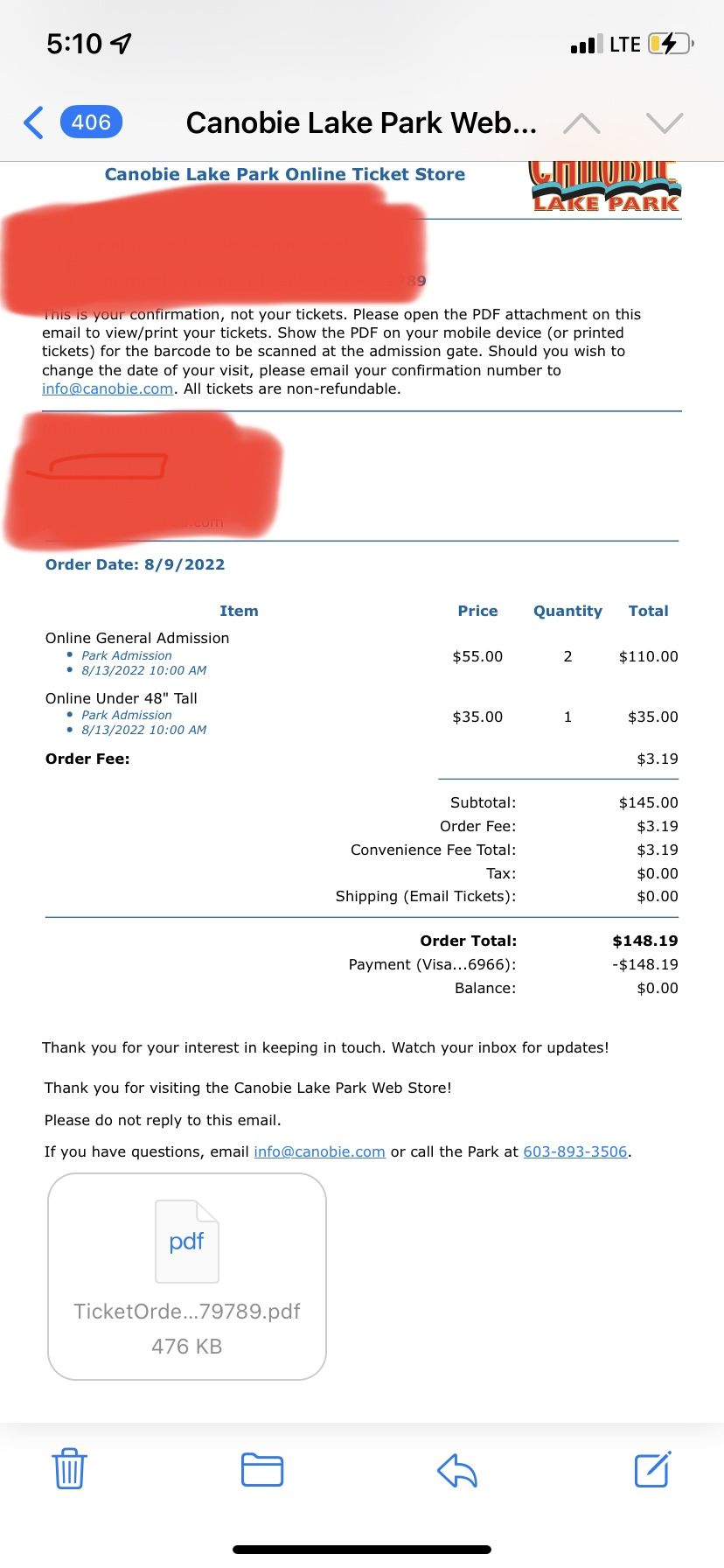 Canobie Lake Park Tickets