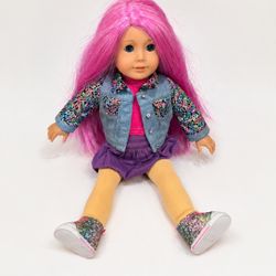 American Girl 18” Doll – Pink Hair + Outfit 💖