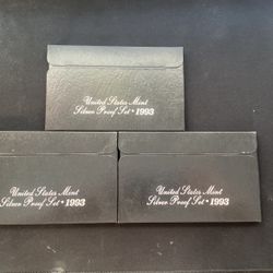 3X 1993 US Mint Silver Proof Set 