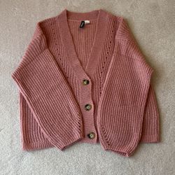 H&M Dusty Rose Cardigan Size Small