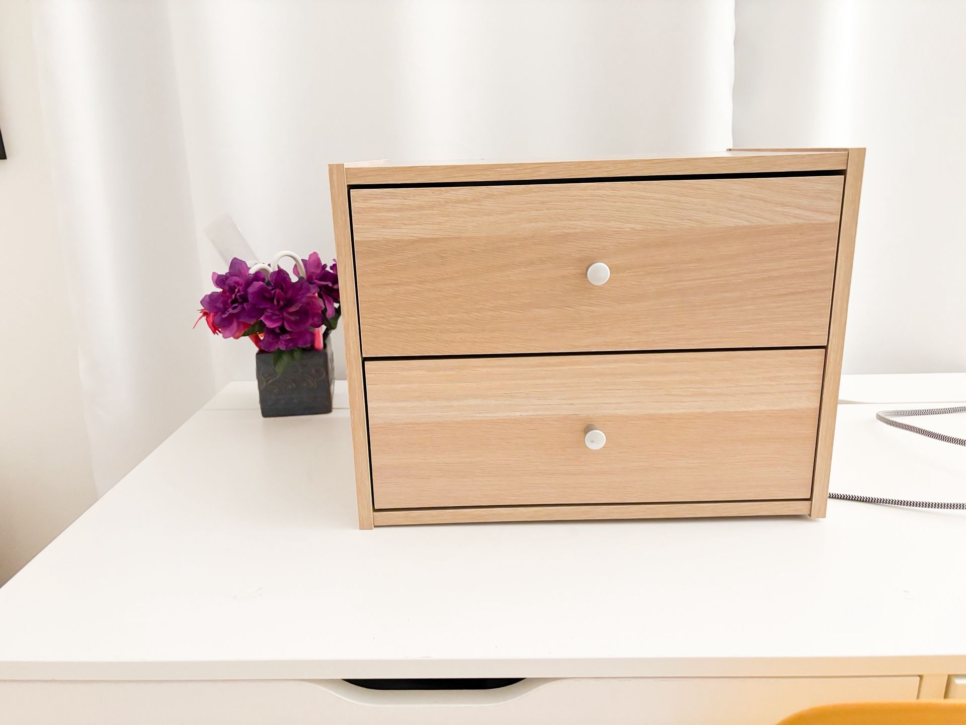 Wooden Two Drawer Storage Chest