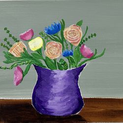 8x10 Flower Is Vase Painting 