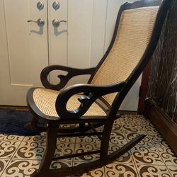 Vintage Rocking Chair With Brand New Caning In Stoneham, MA