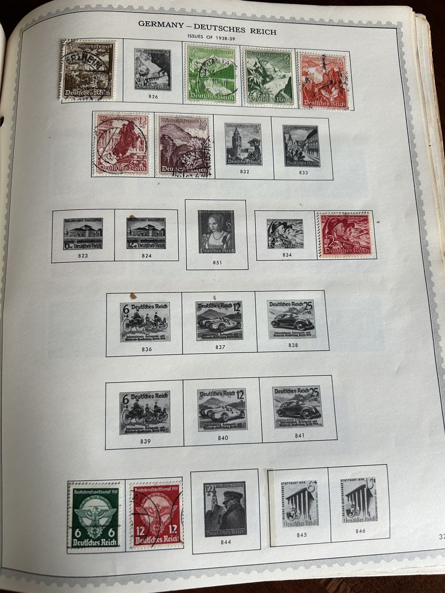 Germany π©πͺ Deutsches Reich Postage stamp lot of nine stamps issued 1938 to 1939