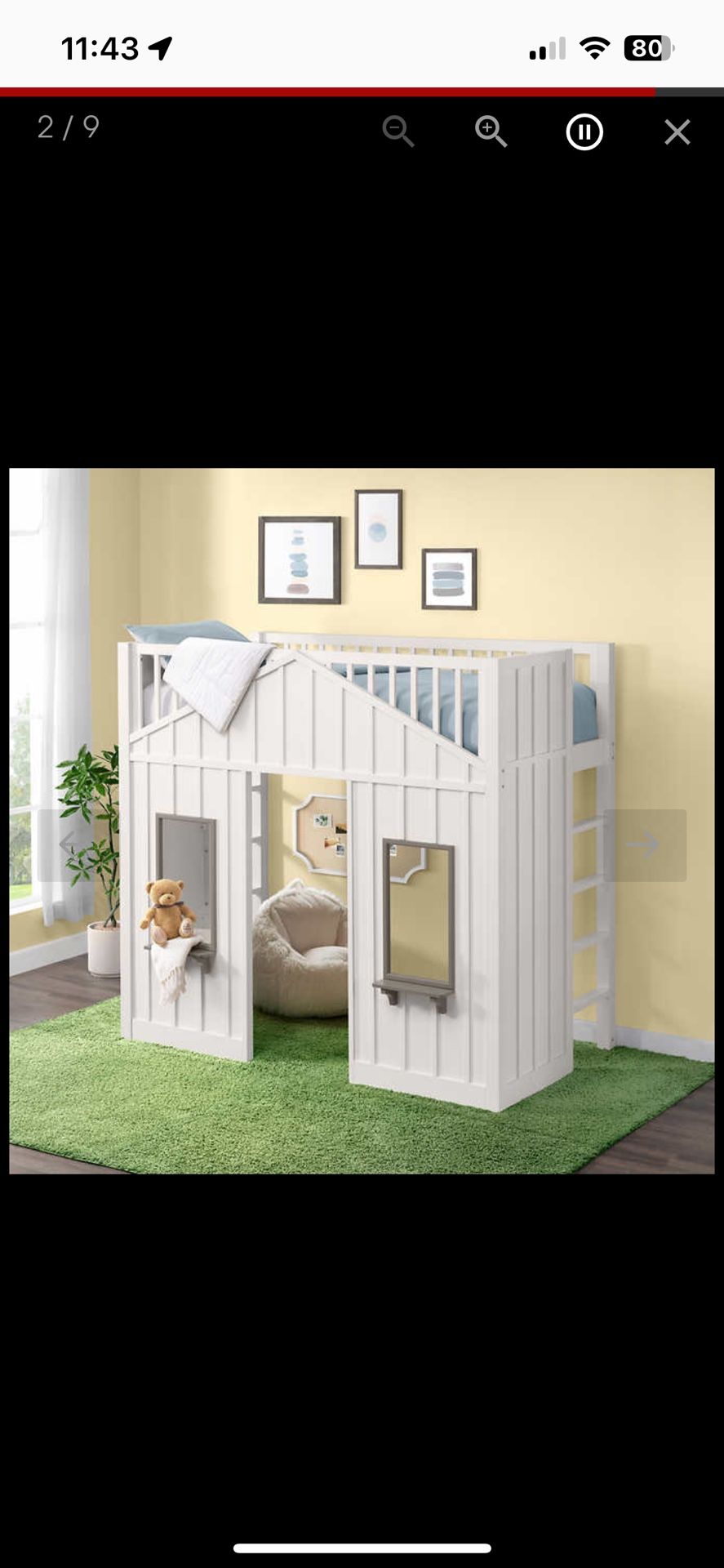 NEW Abigail House Loft Bed Full Size (no Mattress)