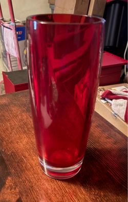 Teleflora Red Ruby Lead Crystal Vase