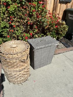 Wicker Hampers With Covers