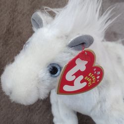 2002 Ty Beanie Baby LIGHTNING Blue Eyes Leopard Appaloosa