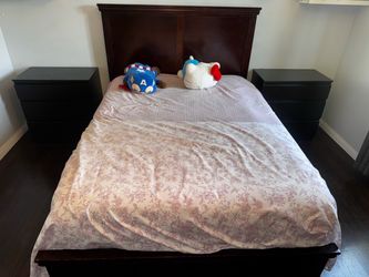 Queen Bed Set + Matress + 2 Night Stands