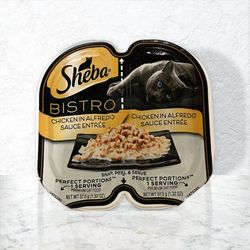 Sheba Perfect PORTIONS Bistro Adult Wet Cat Food, Chicken in Alfredo Sauce Entree, (24) 2.6 oz. Twin-Pack Trays