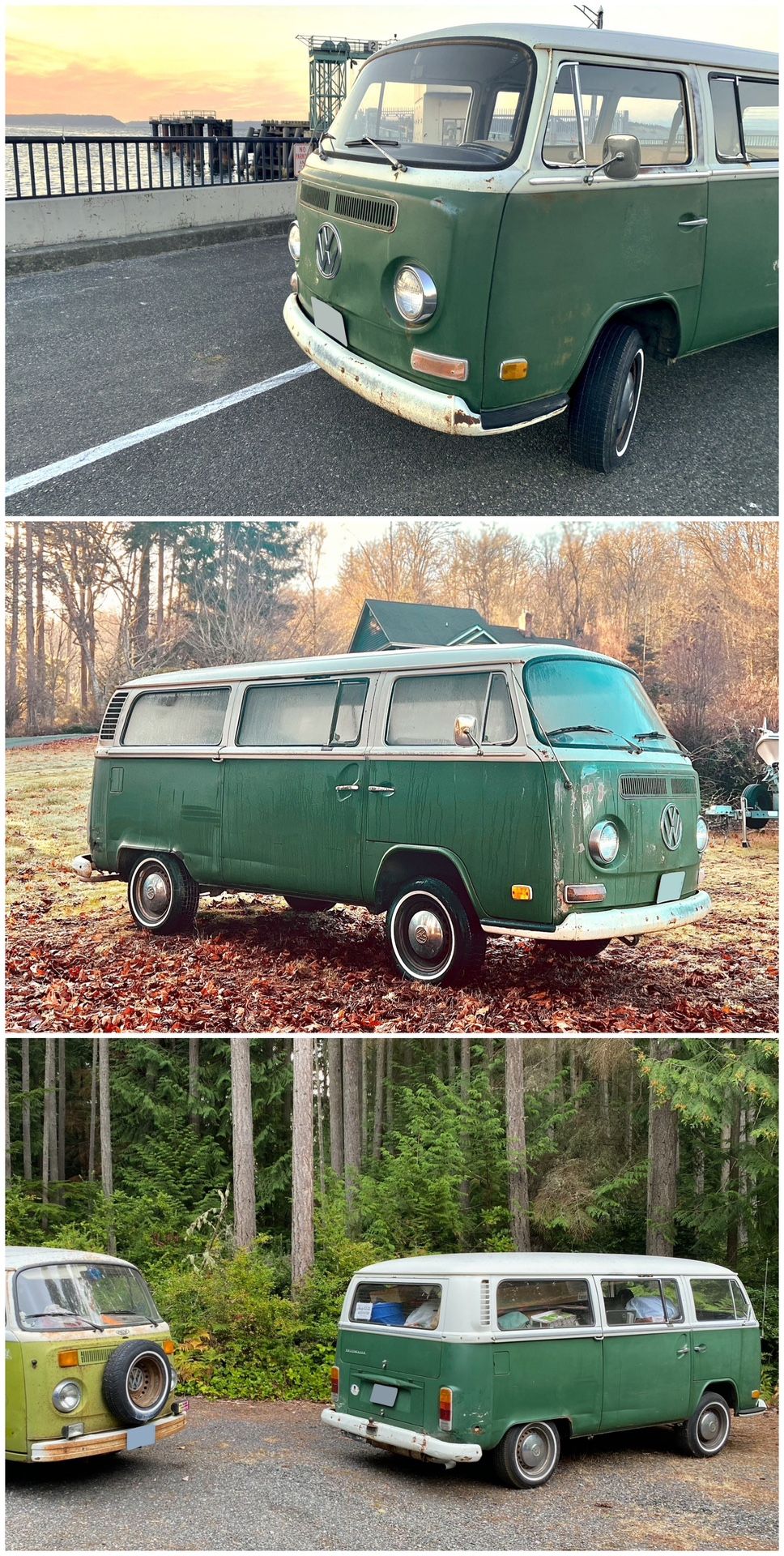 1972 Green Volkswagen VW Type 2 Transporter Van, Bus Camper, Multi-Use Vehicle, Transport Wagon. New 2.0 liter dual carb engine, Clean Title.