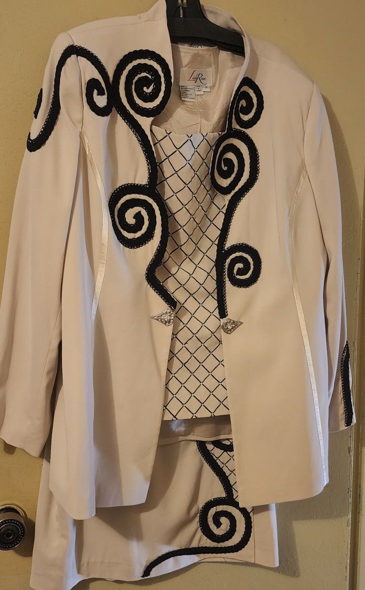 3pc Women's Cream Skirt Suit By Lisa Rene