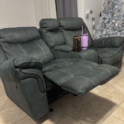 Recliner Sofa W/love Seat Set Of 2 Seats 5 People