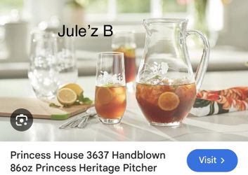 Set De 4 Vasos Altos Y Jarra De 86 Oz Nuevas En Sus Cajas
