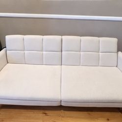 Modern Convertible Futon Sofa Bed – cream/ Beige