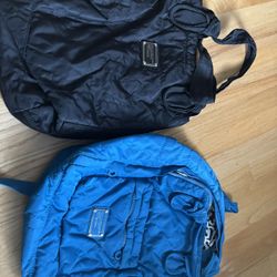 Marc Jacob’s Blue backpack And Marc Jacob’s Black Duffle Shoulder Bag 