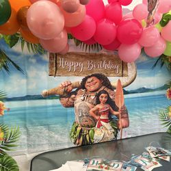 Moana Back Drop And Banner