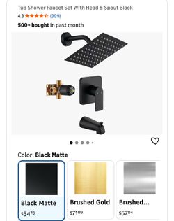 Brand new Matte Black Shower faucet set including bathtub spout